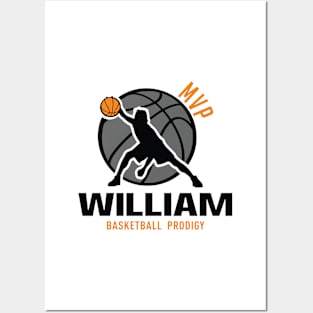 William MVP Custom Player Basketball Prodigy Your Name Posters and Art